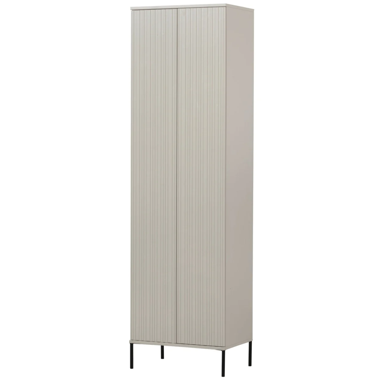 Schrank Gravure aus Kiefernholz, skandinavischer Stil, hellgrau Dust, Push-to-Open-System
