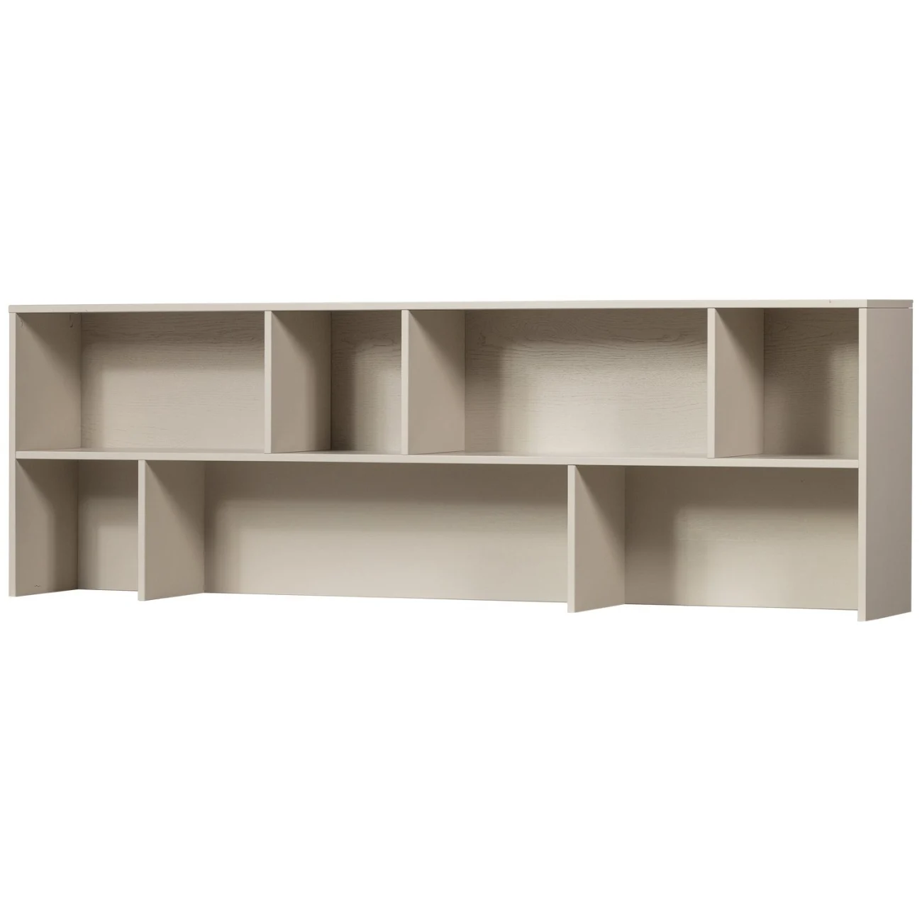 Aufsatzschrank New Gravure aus Kiefernholz, skandinavischer Stil, hellgrau Dust, 200 cm breit - Woood