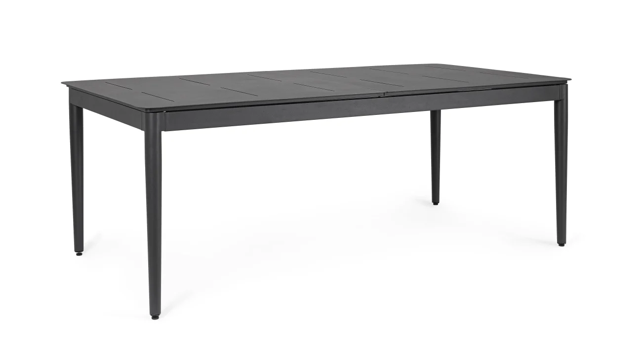 Gartenesstisch Nebula ausziehbar aus Aluminium, modern rechteckig, anthrazit, für 8–10 Personen - Bizzotto