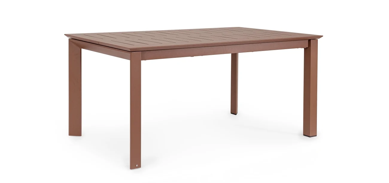 Gartentisch Konnor aus Aluminium, modern, ausziehbar für 6-8 Personen, Braun Barn