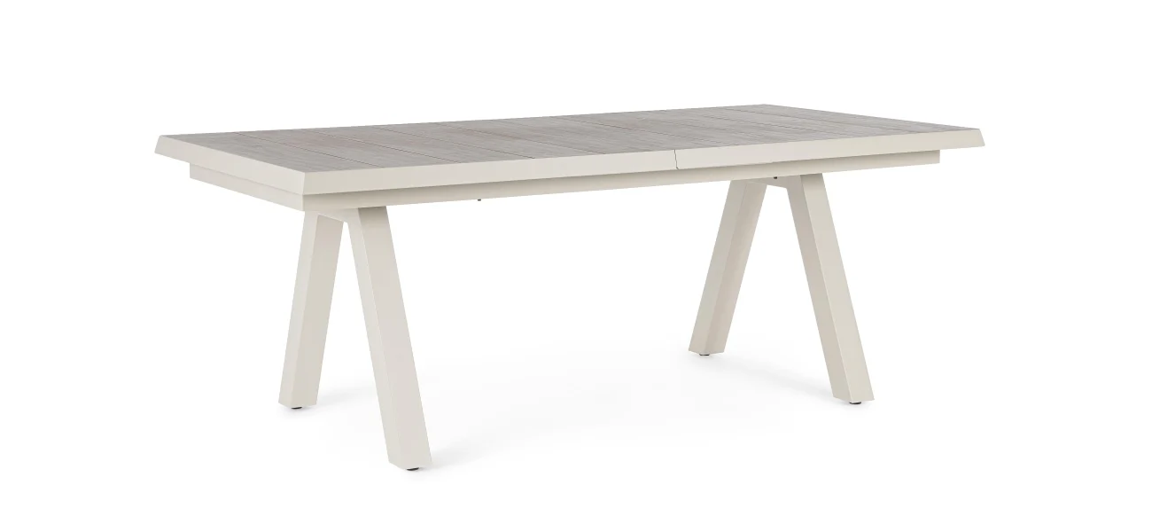 Gartentisch Krion ausziehbar, Aluminium und Keramik, modern, beige Pelikan, für 8–10 Personen - Bizzotto
