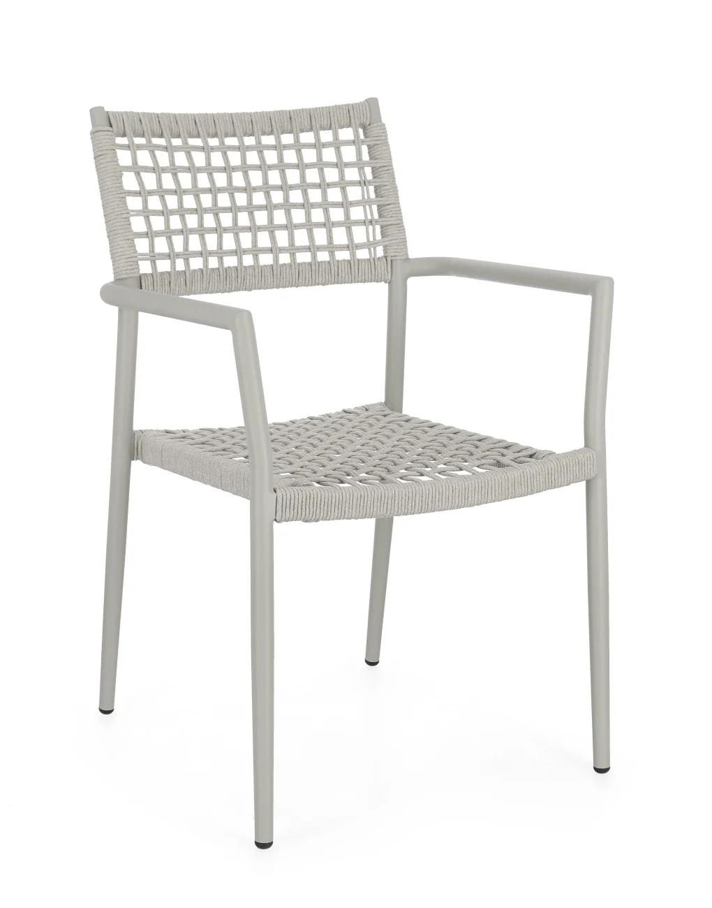 Gartenstuhl Caleta aus Aluminium, modern stapelbar, sandfarben, für Outdoor, von Bizzotto