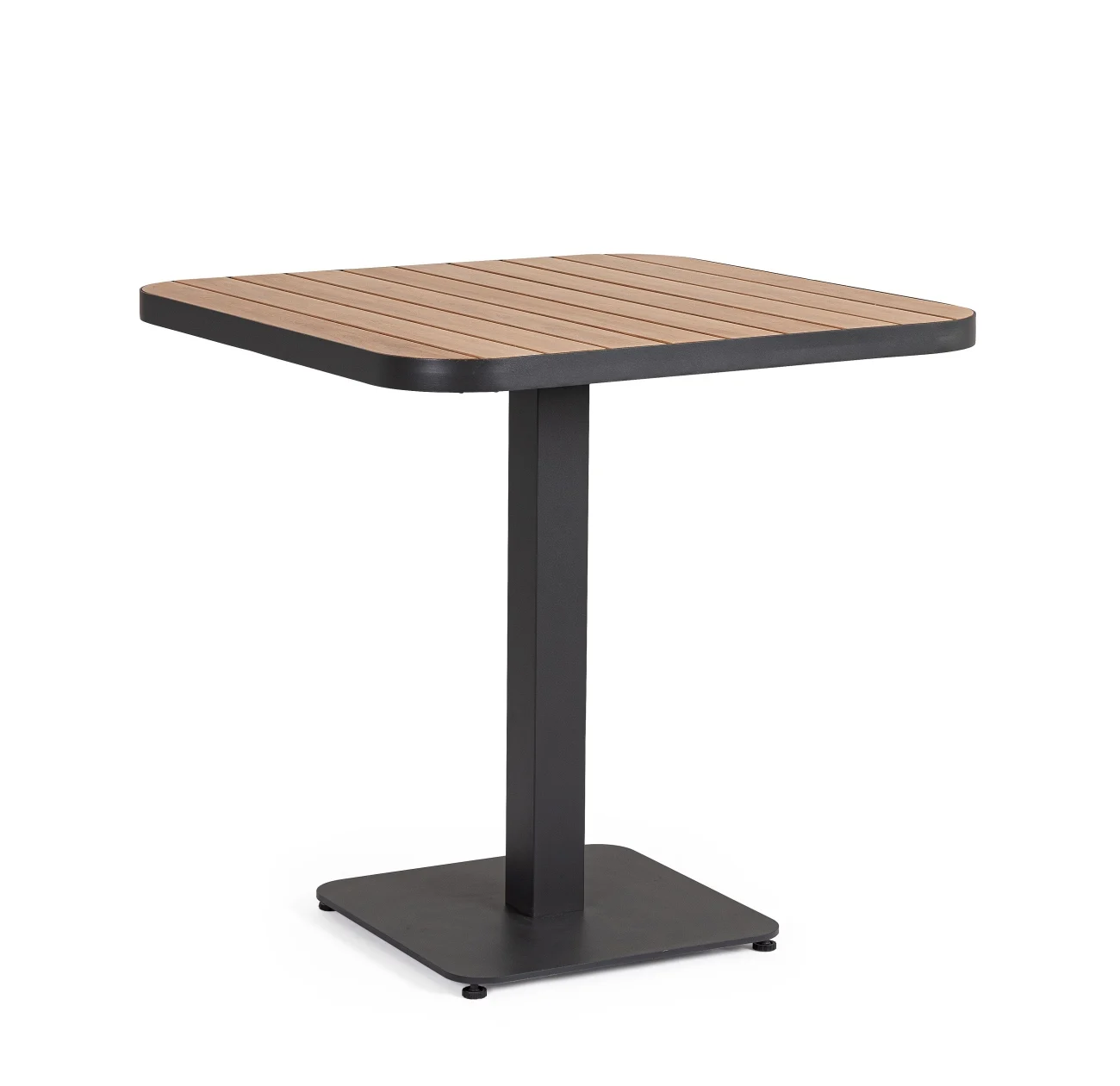 Gartenesstisch Belmar aus Aluminium, modern skandinavisch, anthrazit, quadratisch 75x75 cm, für 2–4 Personen - Bizzotto
