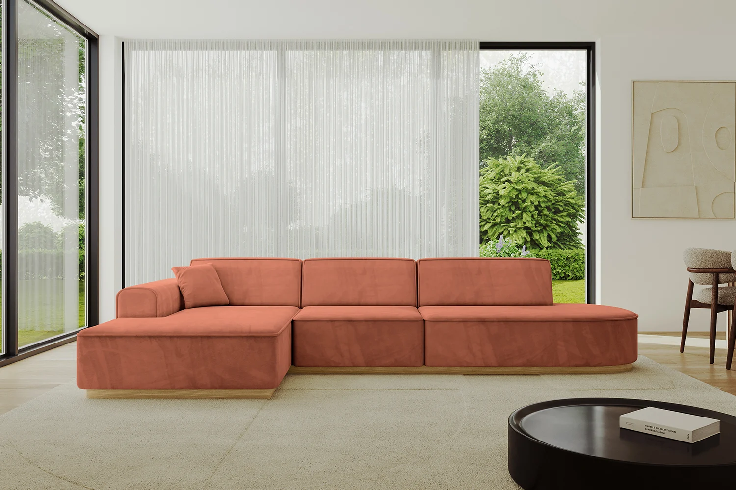 Ecksofa IREA-L2-v2 Apricot - Dream Velvet 202.07