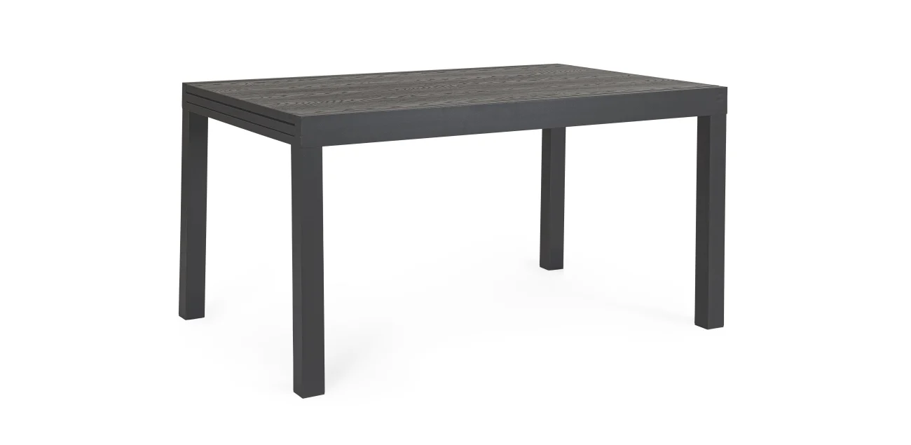 Gartenesstisch Cliv aus Aluminium, modern und ausziehbar, Anthrazit, für 6–8 Personen - Bizzotto