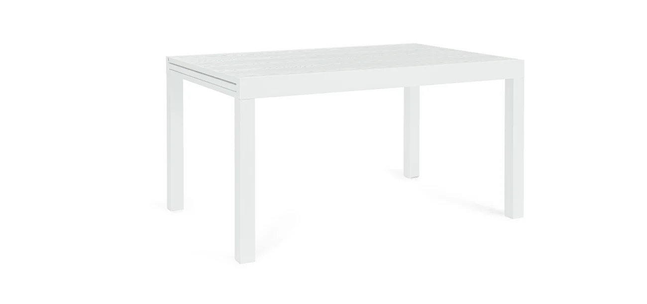 Gartenesstisch Cliv ausziehbar aus Aluminium, modern, weiß, rechteckig für 6–8 Personen - Bizzotto