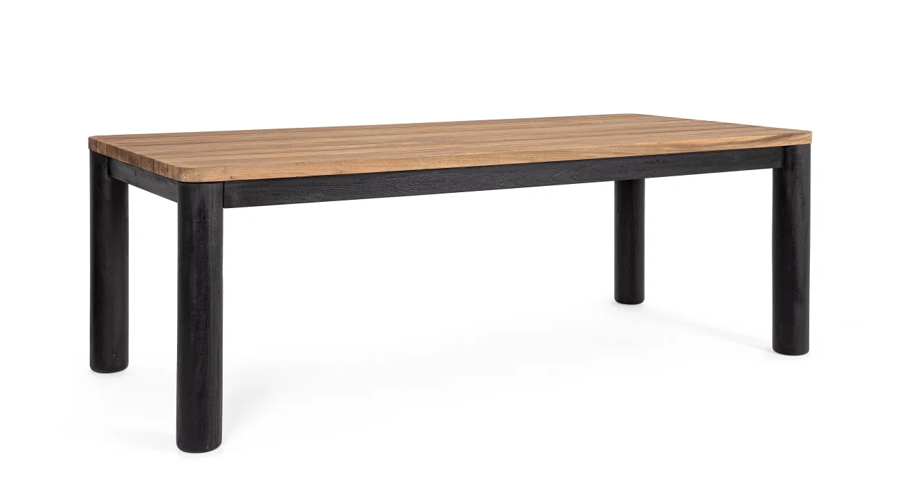 Gartenesstisch Roderick aus recyceltem Teakholz, skandinavisch massiv, natur, 220x100 cm, für 6-8 Personen