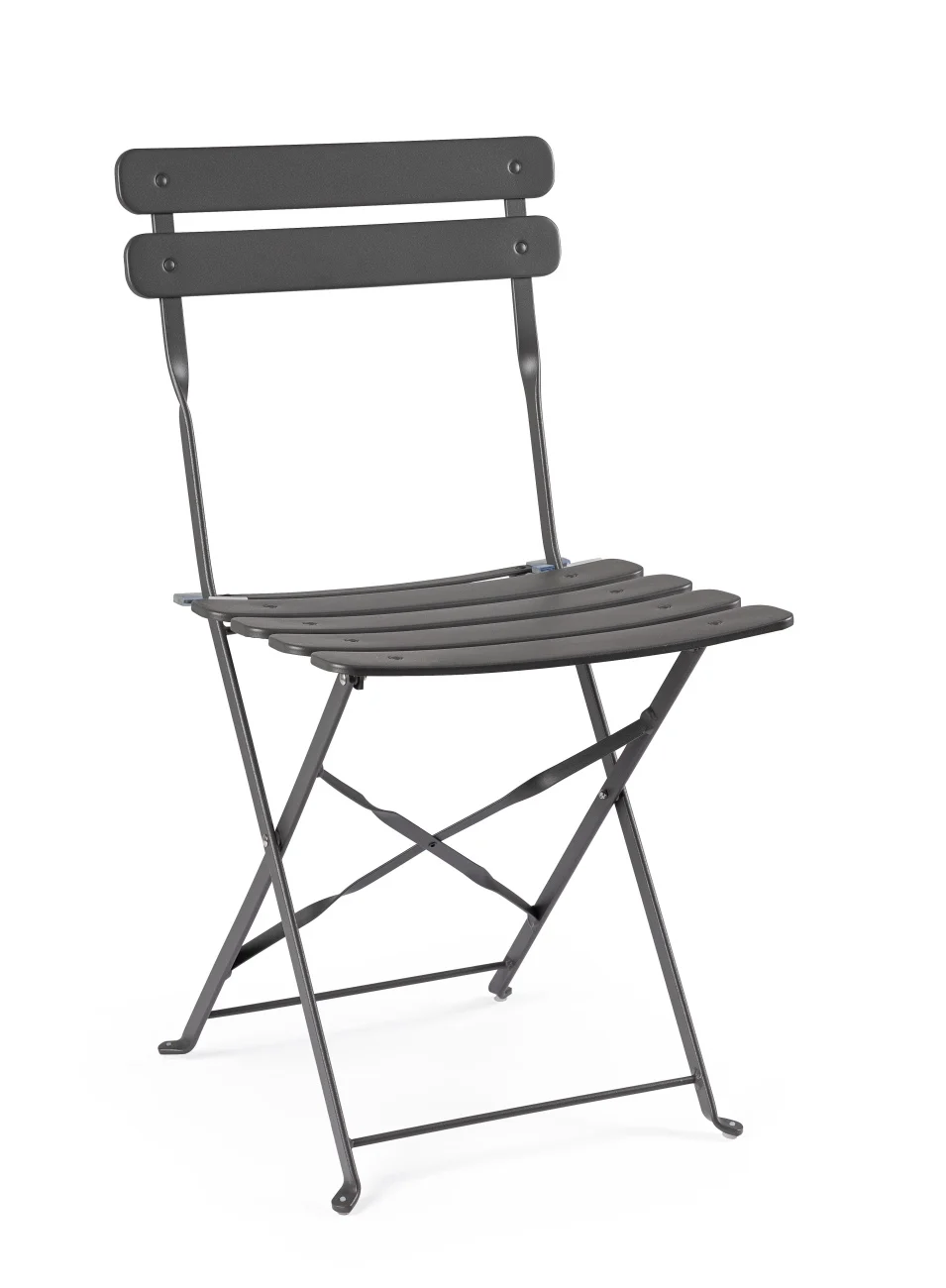 Gartenstuhl Yasmin 2er-Set aus Metall, klassisch klappbar, anthrazit, robust und pflegeleicht