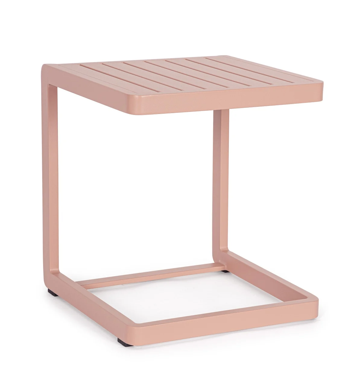 Beistelltisch Konnor aus Aluminium, modernes Design, Rose, quadratisch, pflegeleicht - Bizzotto