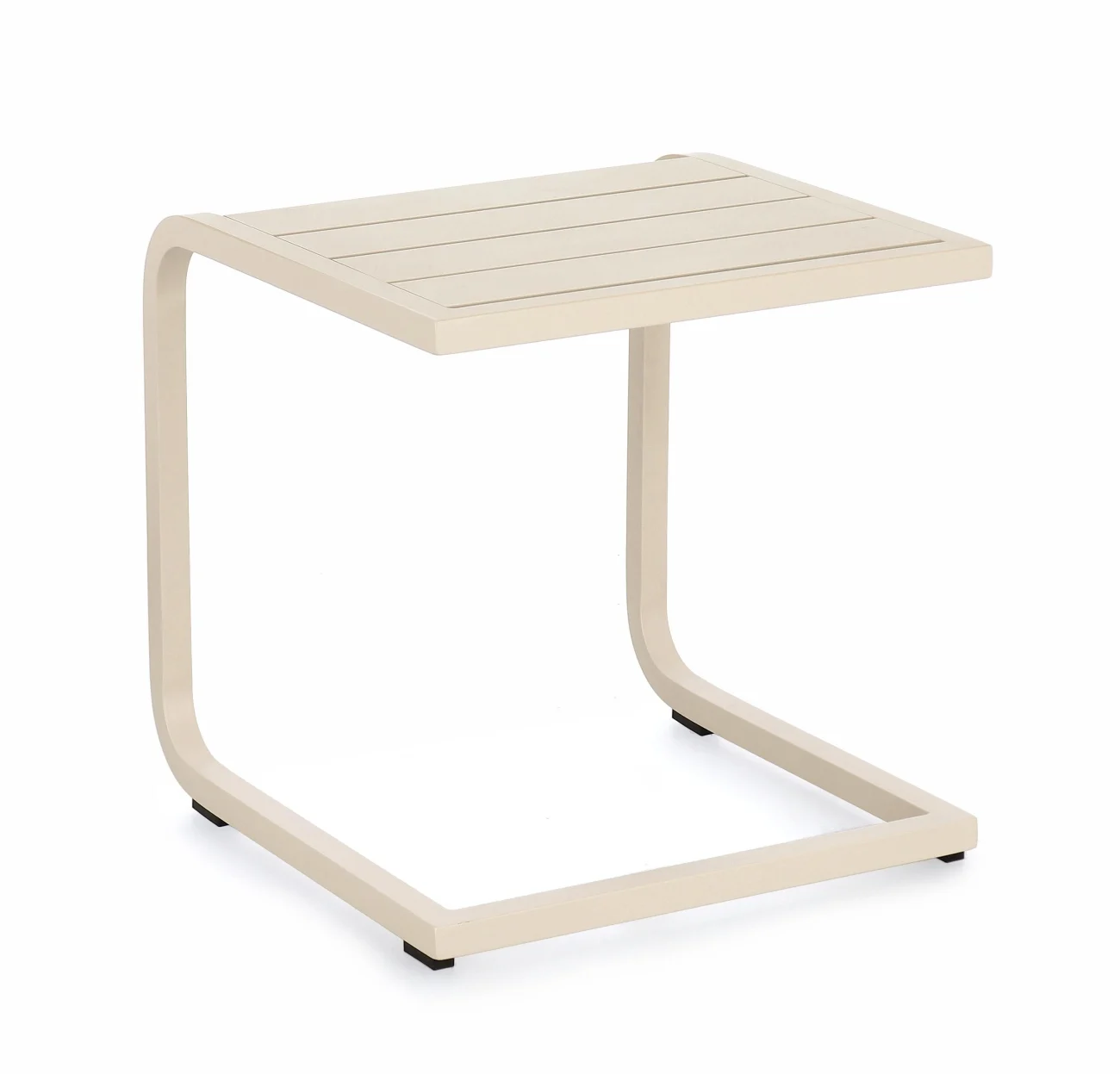 Gartenbeistelltisch Taylor aus Aluminium, modern, beige Whisper, 40x40 cm, quadratisch - Bizzotto