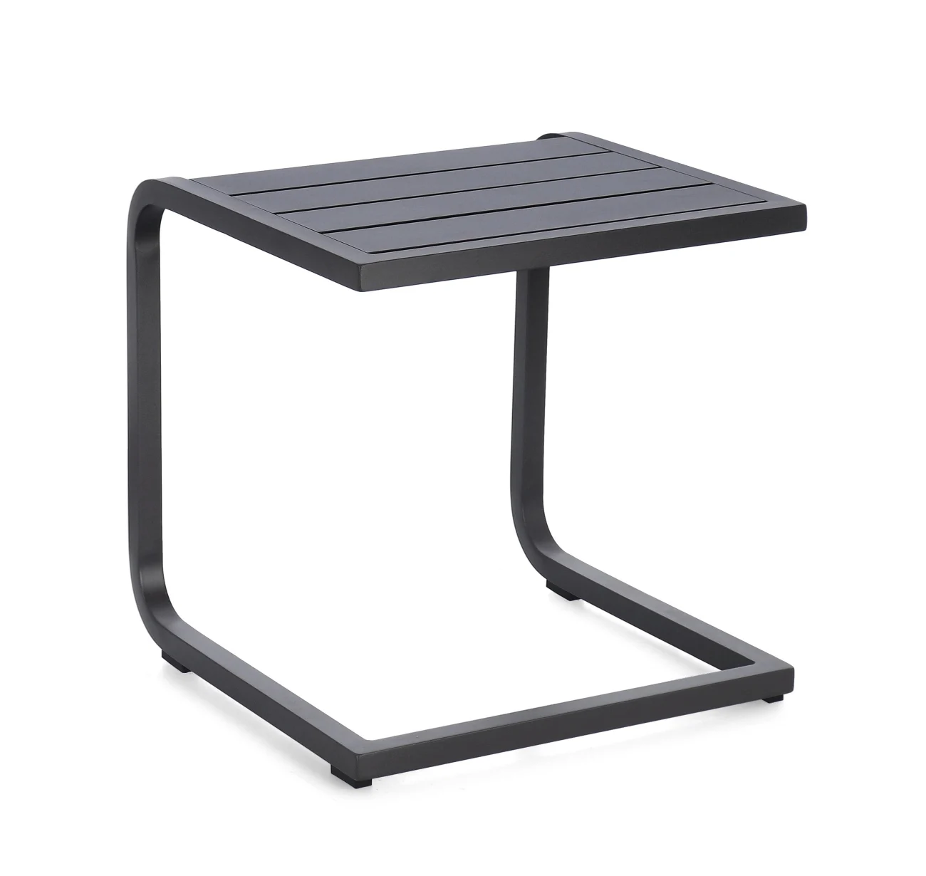 Gartenbeistelltisch Taylor aus Aluminium, modern pulverbeschichtet, dunkelgrau, 40x40 cm - Bizzotto