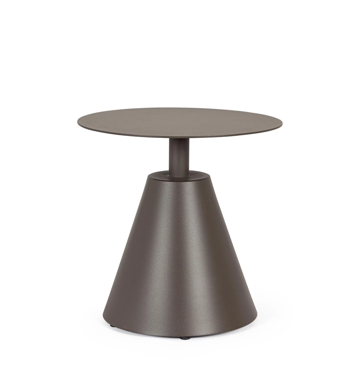Couchtisch Aloha aus Aluminium, rundes Design, modern, Farbe Cocoa, pflegeleicht, von Bizzotto