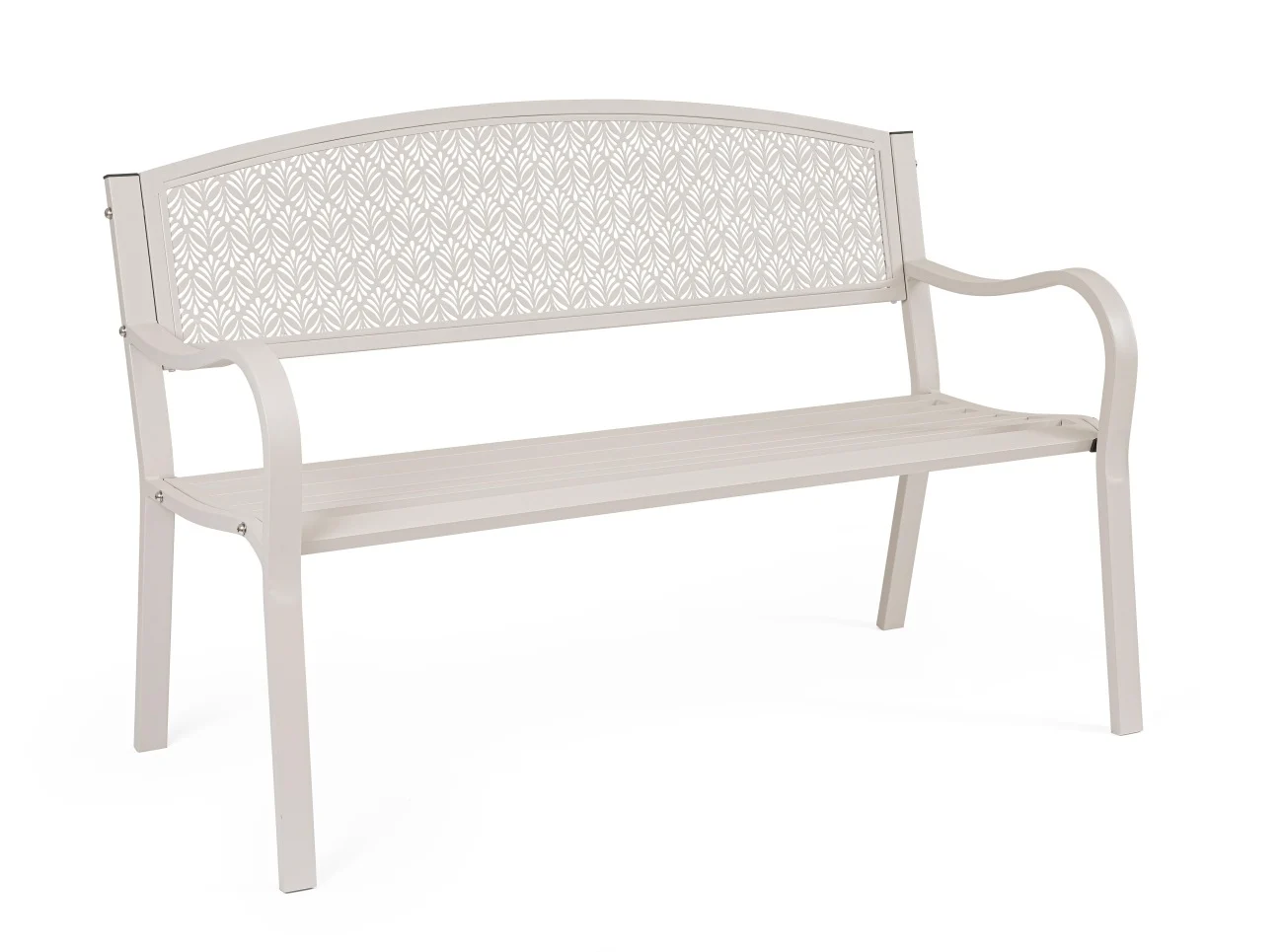 Gartenbank Lizette aus Metall, klassisch, pulverbeschichtet, Farbe Griz Taupe, für 1–2 Personen - Bizzotto