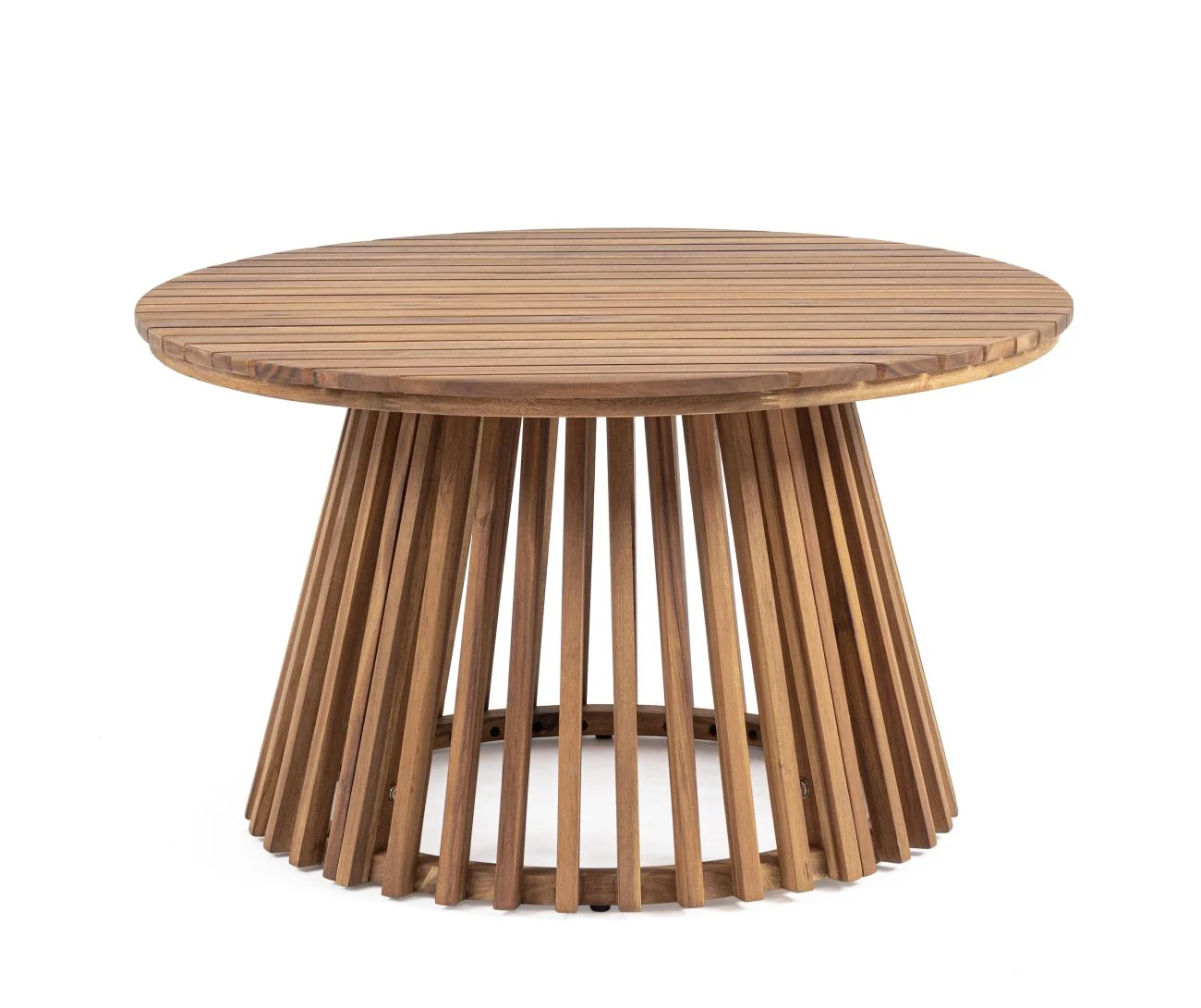 Gartencouchtisch Rodano aus Akazienholz, modern skandinavisch, rund, braun, Ø 70 cm - Bizzotto