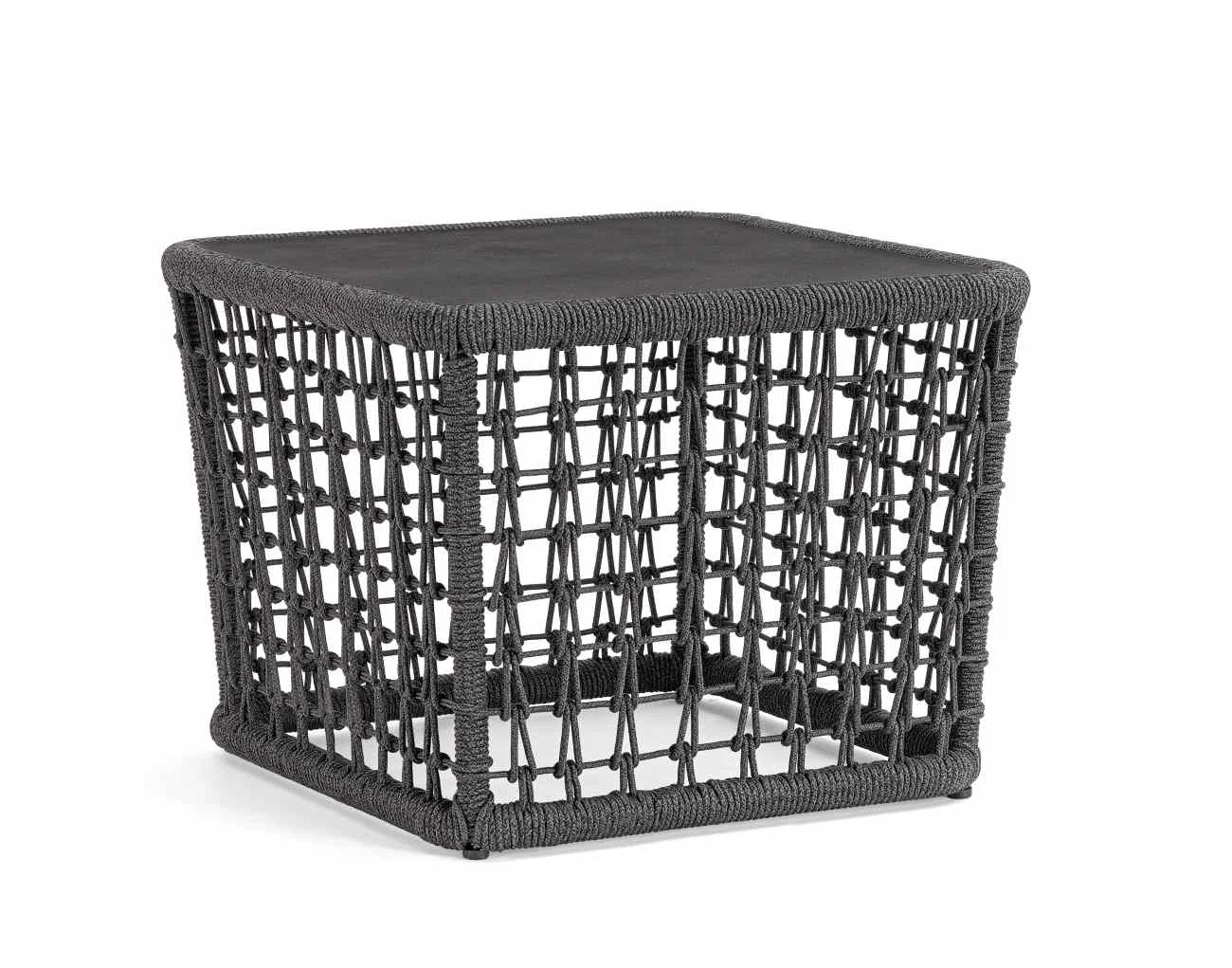 Gartencouchtisch Kollar aus Aluminium, modern, quadratisch, anthrazit, pflegeleicht - Bizzotto