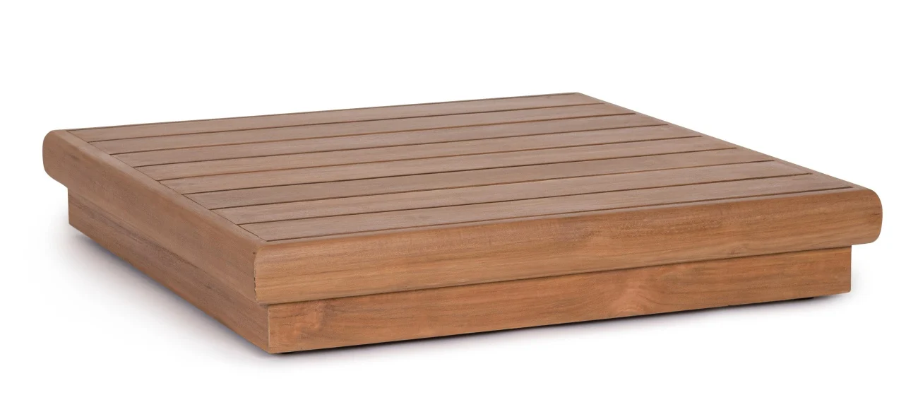 Gartencouchtisch Delgada aus nachhaltigem Teakholz, modern skandinavisch, braun, 94x94 cm - Bizzotto