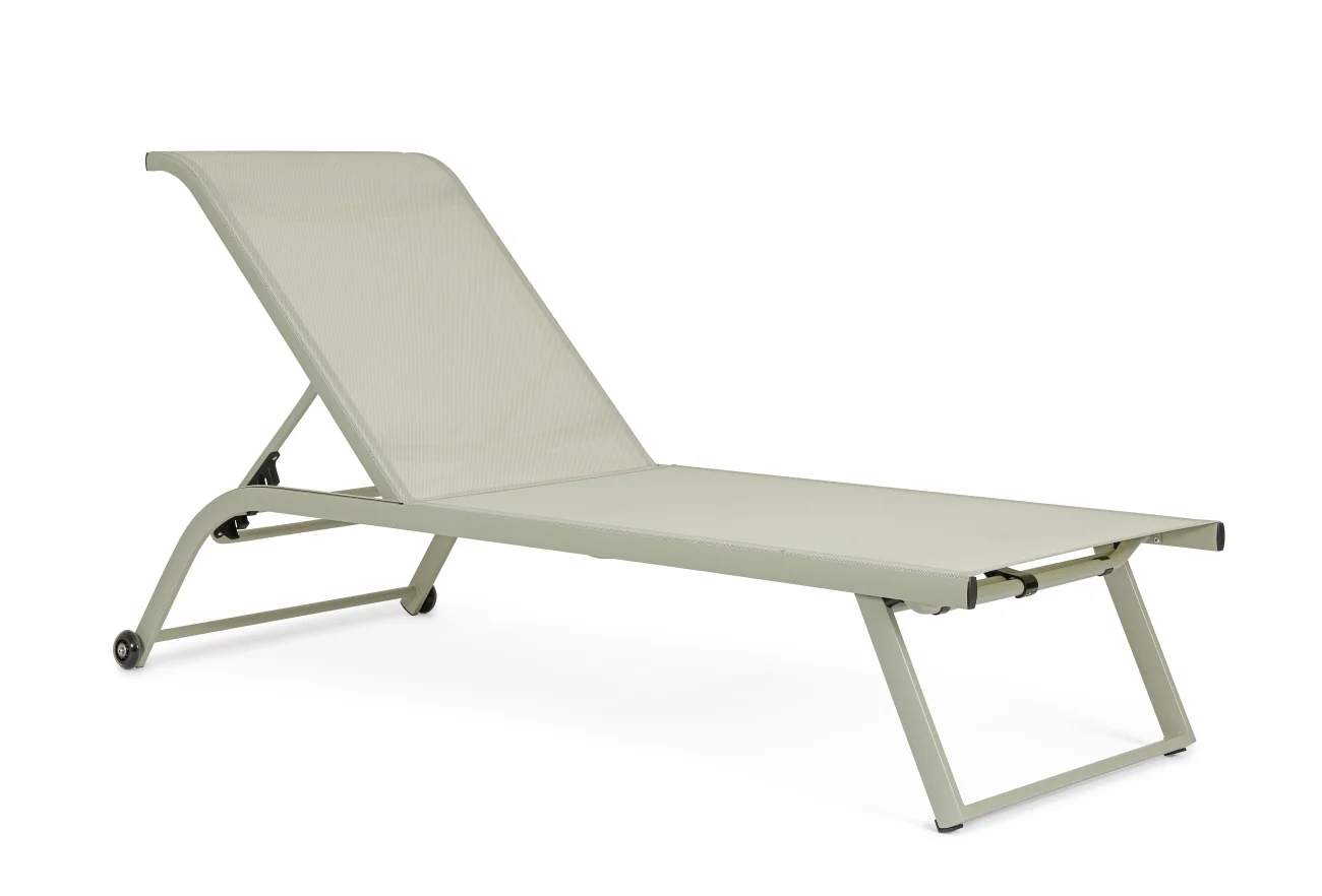 Gartenliege Taylor 2er-Set Aluminium mit Rollen, modern verstellbar, grün Breeze Salbei
