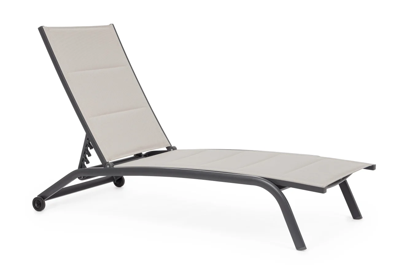 Sonnenliege Cleopass 2er-Set aus Aluminium, modern, verstellbare Rückenlehne, stone hellgrau