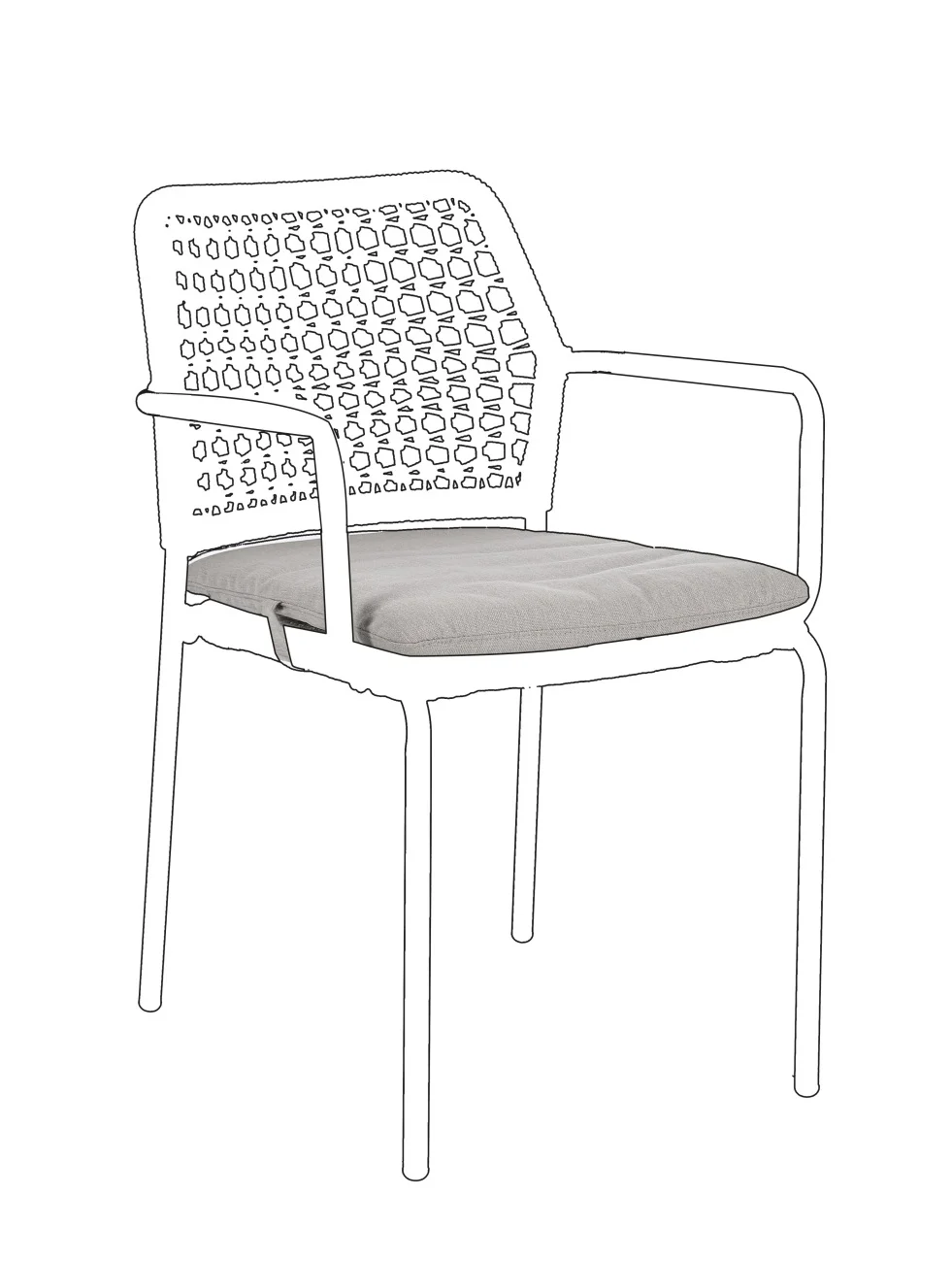 Sitzkissen Rajada 2er-Set aus wasserabweisendem Polyester, modern, Natur, mit abnehmbarem Bezug