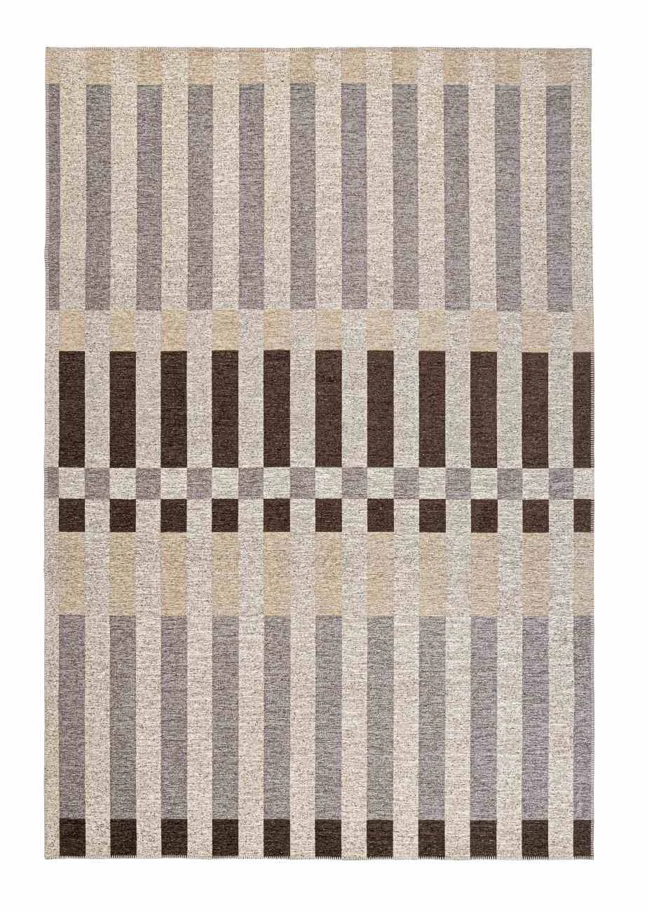 Outdoor Teppich Hada recyceltes Polyester, klassisch, grau braun beige, 200x290 cm - Bizzotto