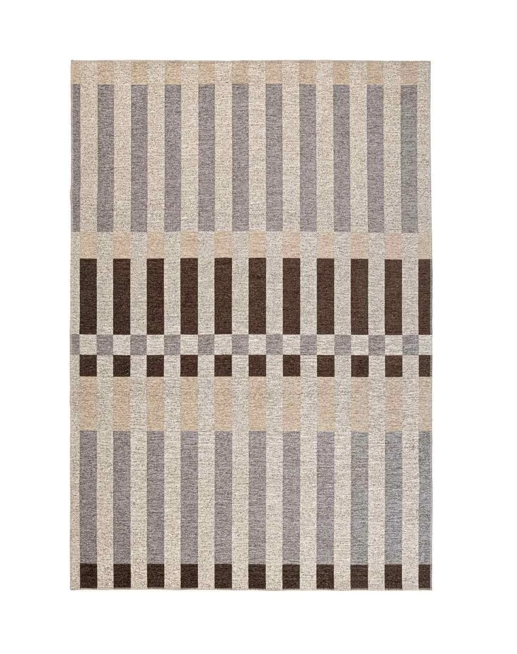 Outdoor Teppich Hada aus recyceltem Polyester, klassisch, grau braun beige, 160x230 cm - Bizzotto