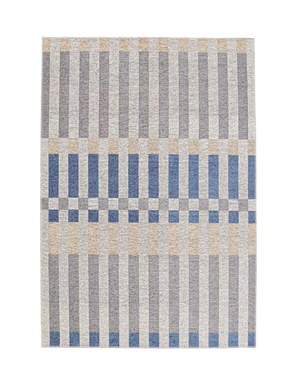 Outdoor Teppich Hada aus recyceltem Polyester, klassisch, grau blau beige, 160x230 cm - Bizzotto