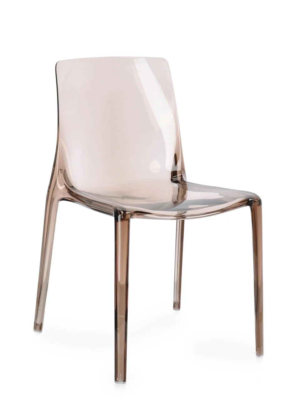 Gartenstuhl Adele 4er-Set Kunststoff, modern stapelbar, Coffee Braun, für Innen- und Außenbereich
