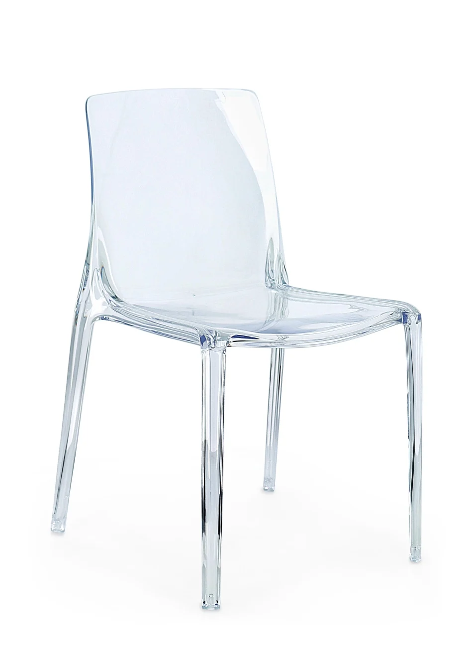 Gartenstuhl Adele 4er-Set Kunststoff, modern stapelbar, transparent, für Innen und Außen