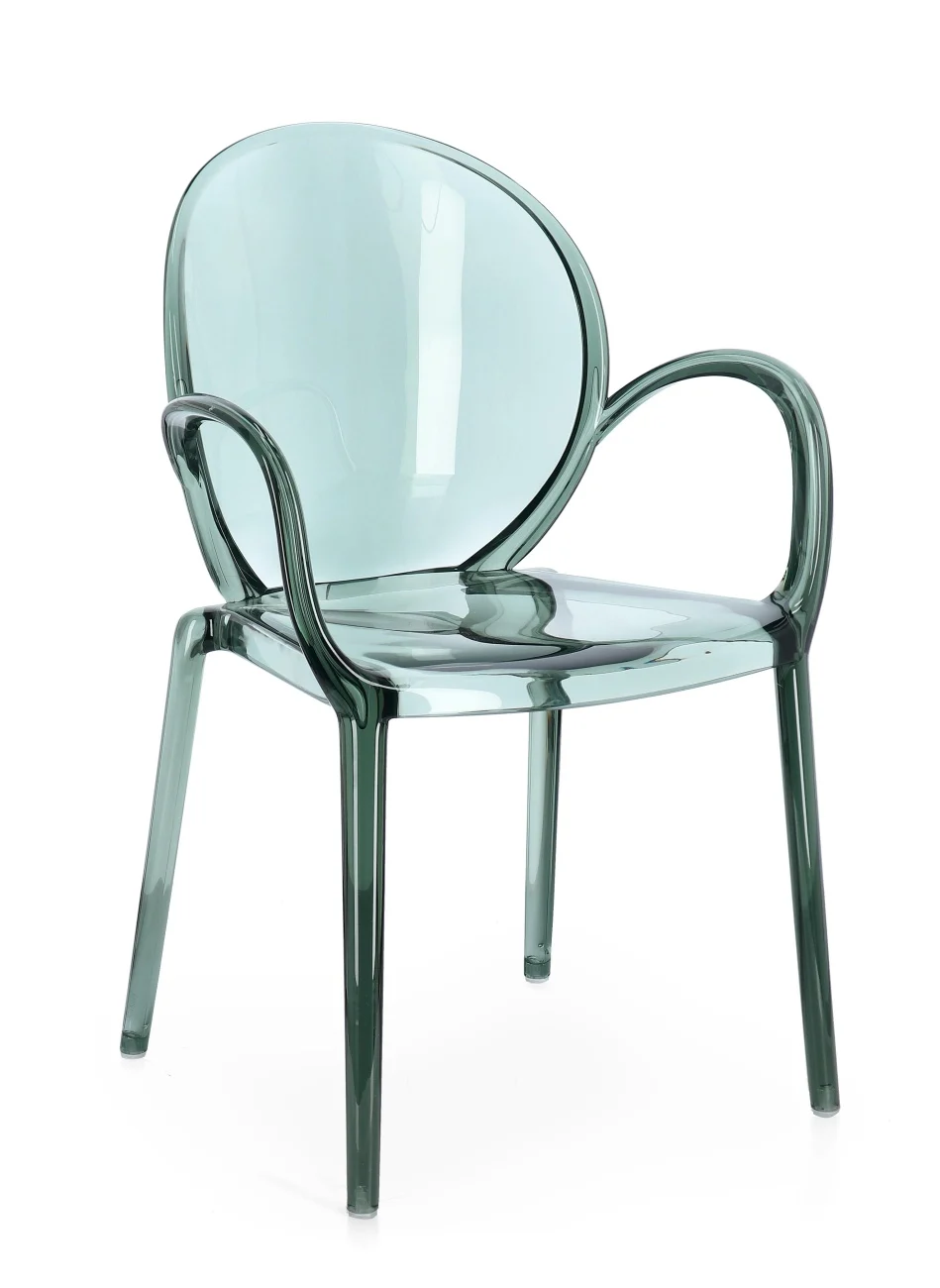 Gartenstuhl Camilla 4er-Set Kunststoff, modern mit Armlehne, stapelbar, mint – für Innen und Außen