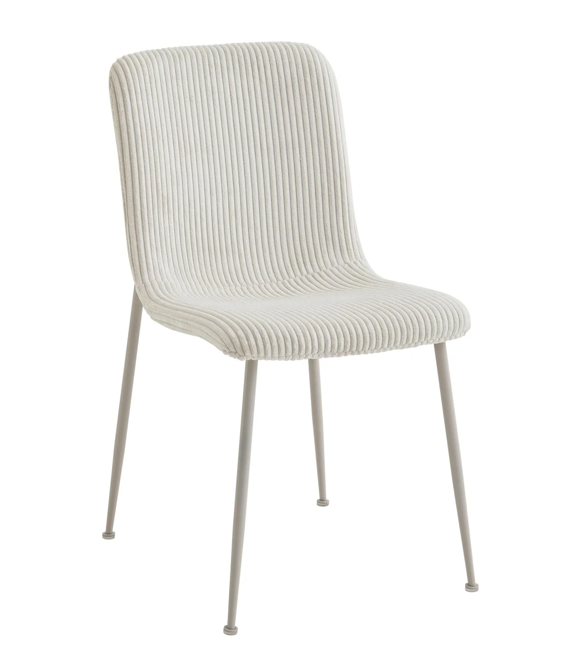Esszimmerstuhl Rinas 4er-Set mit Cordbezug, modernes Design, gepolstert, beige, Metallgestell