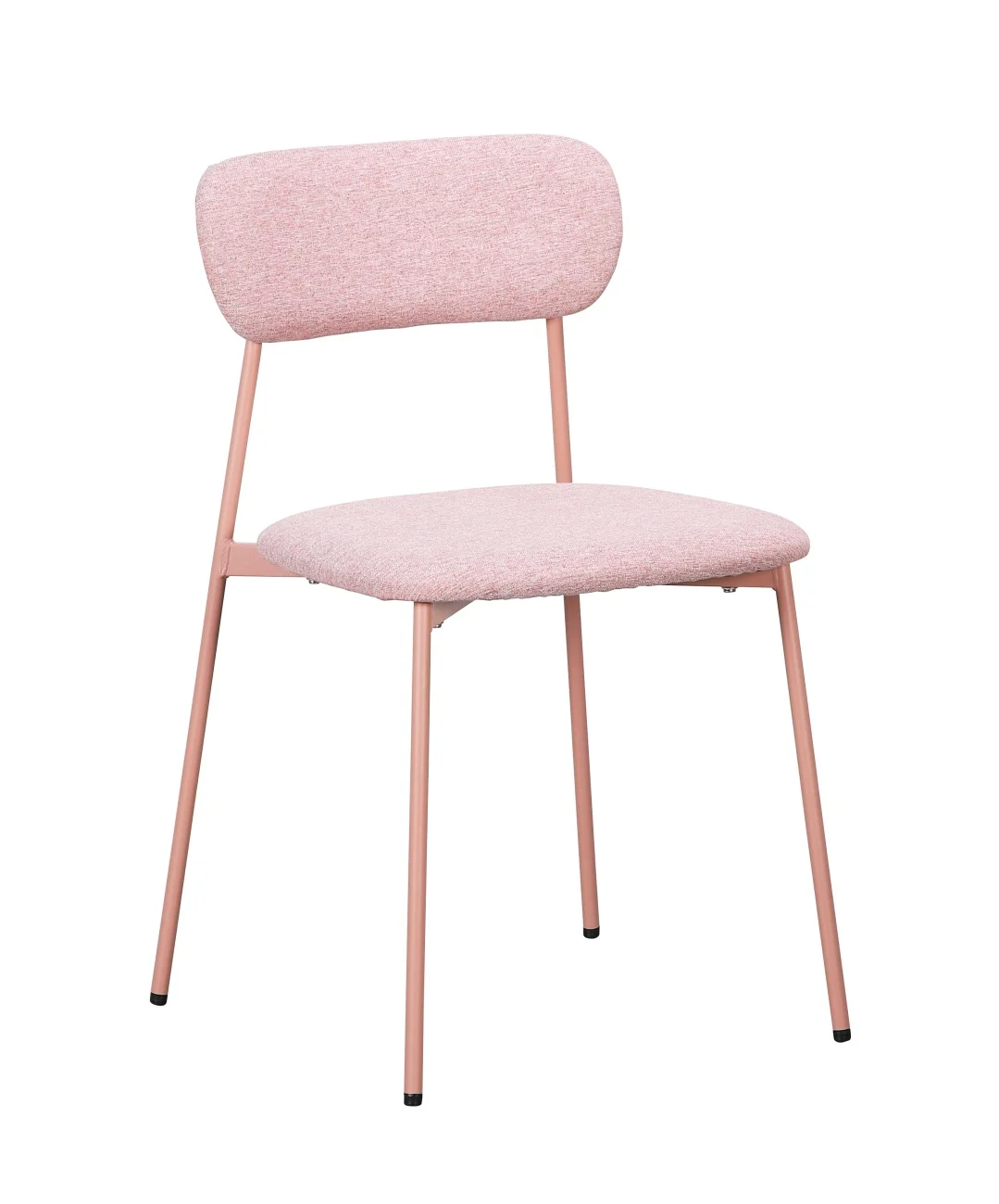 Esszimmerstuhl Inka 4er-Set, Stoff gepolstert, modern, Rosa, stabiles Metallgestell