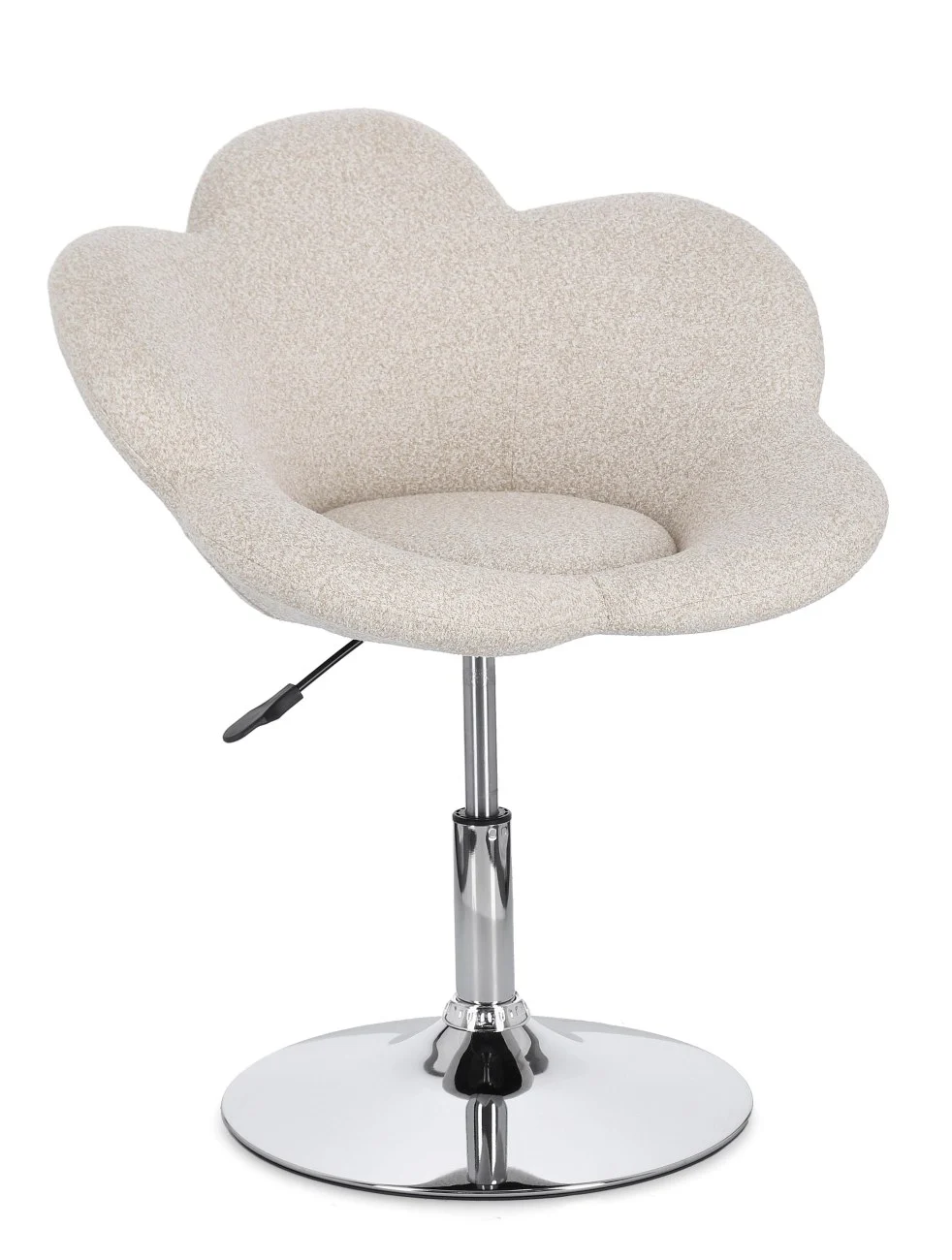 Esszimmerstuhl Fleur 2er-Set, Stoff und Chrome, modern, höhenverstellbar, beige gepolstert