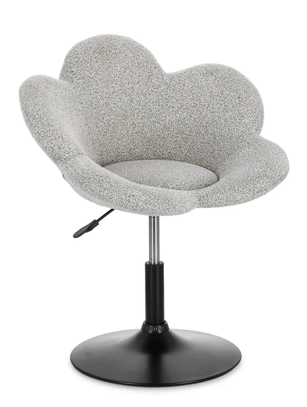 Esszimmerstuhl Fleur 2er-Set, Stoff und Metall, modern und höhenverstellbar, schwarz weiß-schwarz