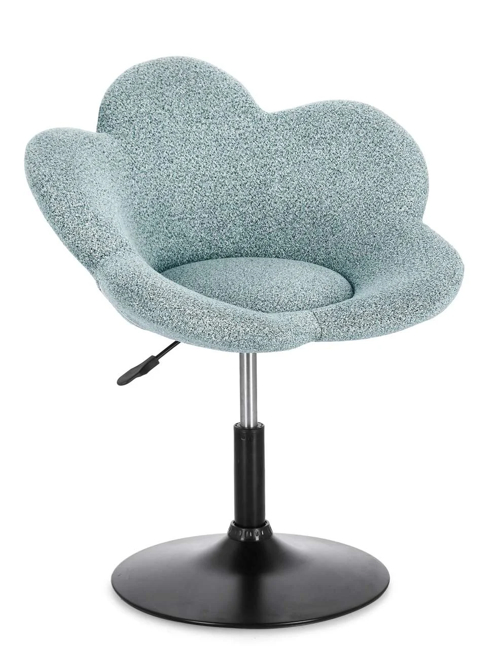 Esszimmerstuhl Fleur 2er-Set, Stoff und Metall, höhenverstellbar, modern, schwarz aquamarin