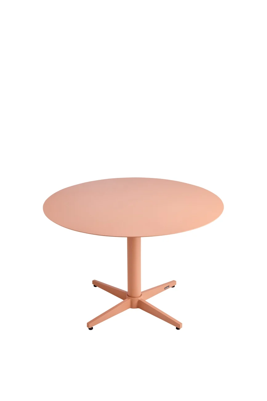 Gartencouchtisch Mill aus Aluminium, rundes Design, Outdoor, Peach, pulverbeschichtet - Brafab