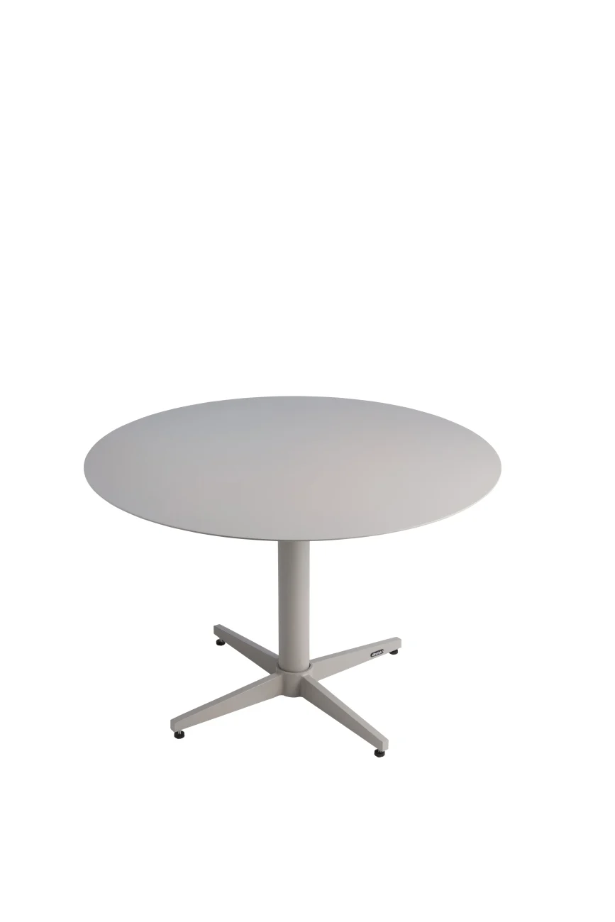 Gartencouchtisch Mill von Brafab aus Aluminium, modern, hellgrau, rund Ø75 cm