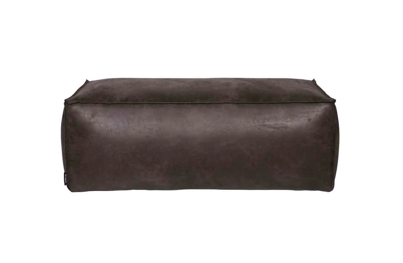 Pouf Rodeo Lederoptik, modern gepolstert, rechteckig, schwarz, komfortables Design für Dein Zuhause - Woood