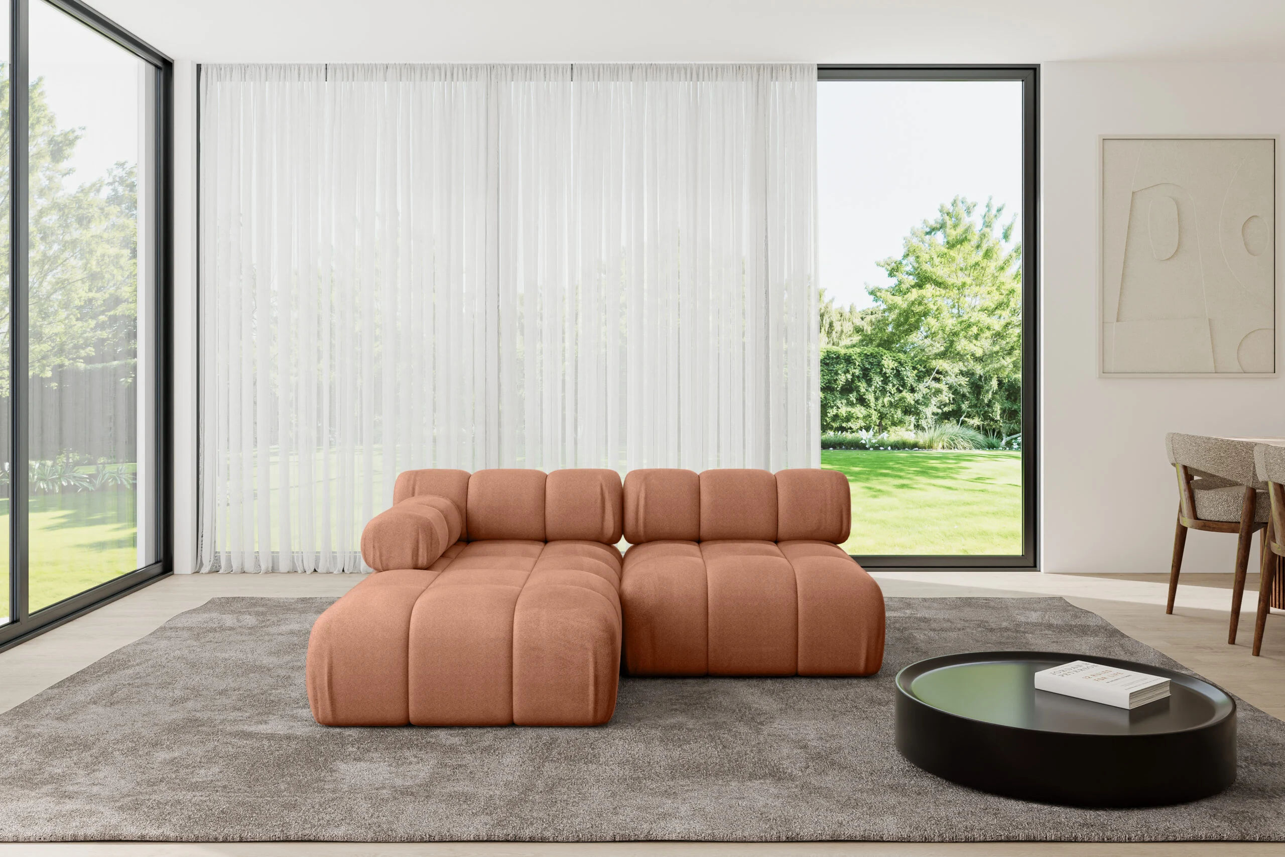 Ecksofa Razon-L1 Apricot - Monolith 61