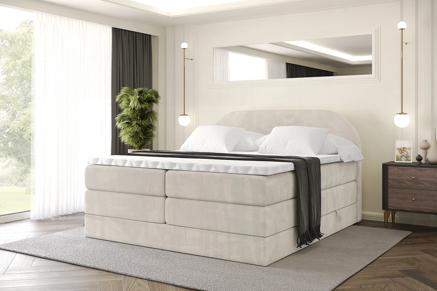Boxspringbett NOX KING Beige - Casablanca 2301 120x200 cm