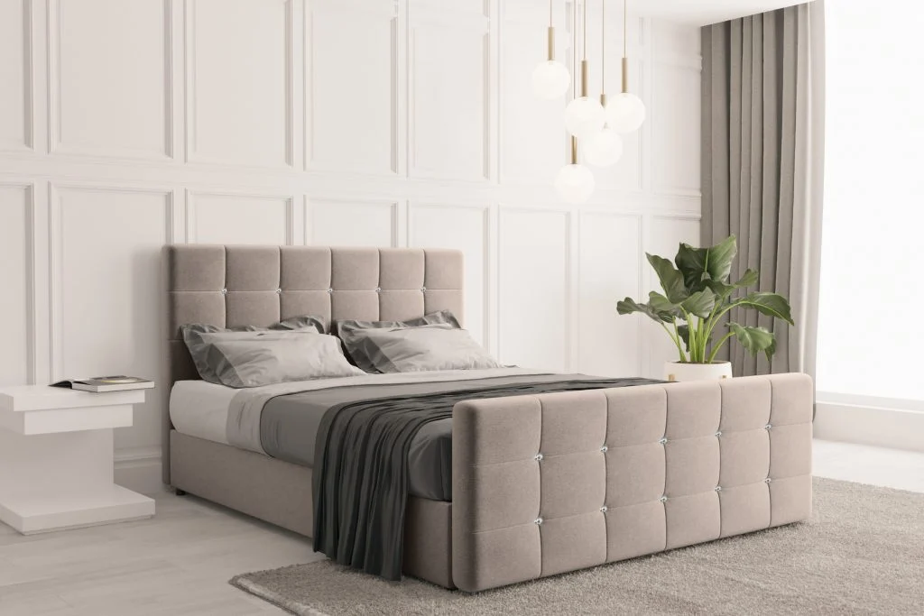 Boxspringbett mit Bettkasten und matratze, topper Schlafzimmerbett ROMA