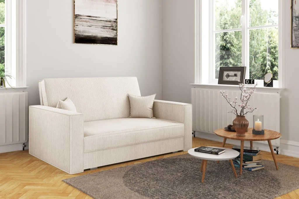 Klassisches Sofa, Schlaffunktion, Sofa – America stoff Poso vielen Farben - Sofa mit Schlaffunktion