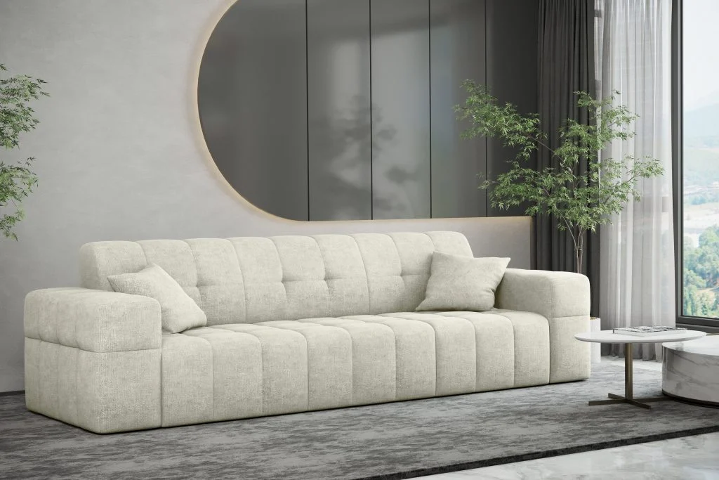 Sofa 3 sitzer Couch serie NIMES stilvol viele farben Stoff Perfect Harmony - 3-Sitzer Sofa