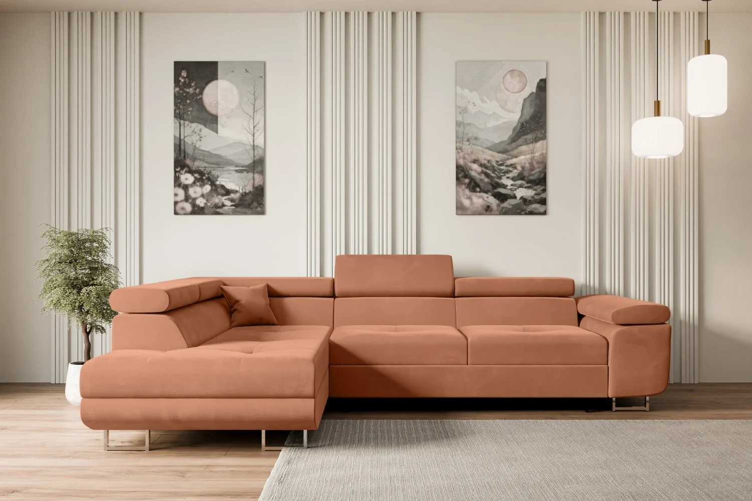 Ecksofa GUSA-L Apricot - Kronos 41