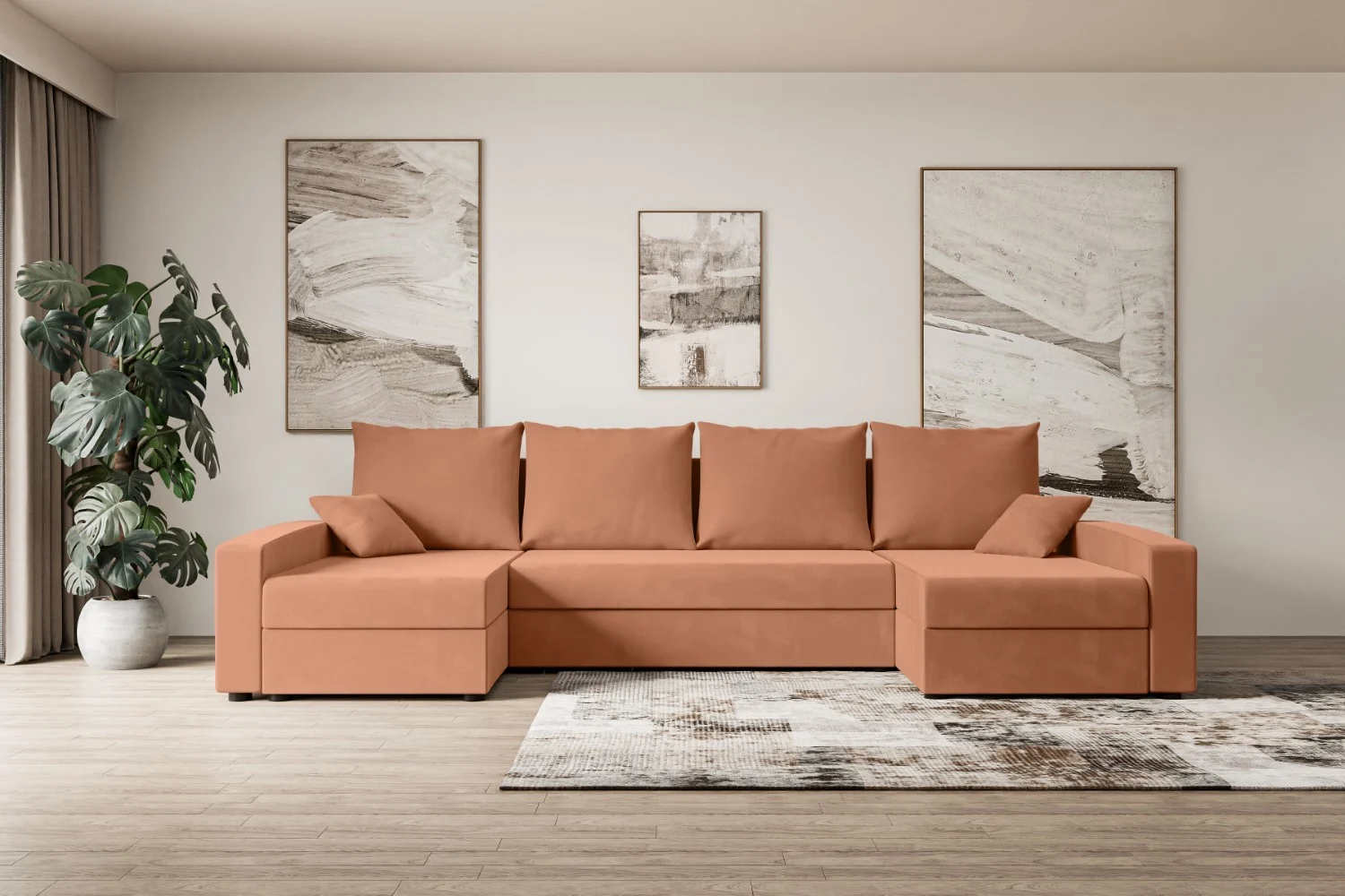Wohnlandschaft ALESIA-U Apricot - Kronos 41