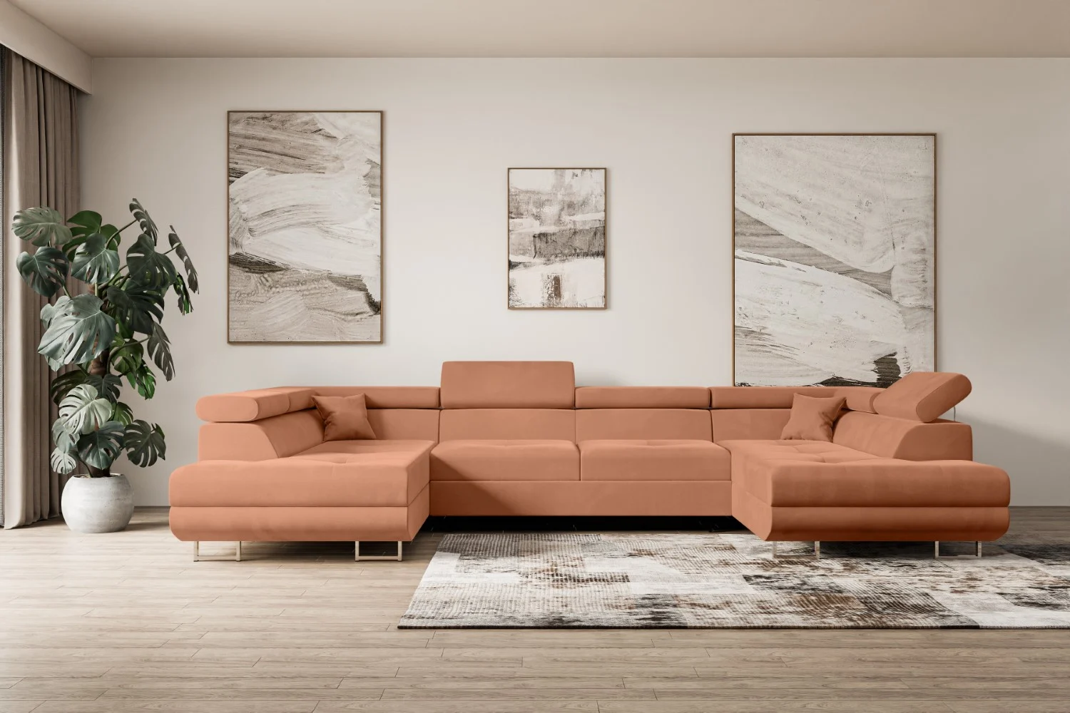 Wohnlandschaft GUSA-U Apricot - Kronos 41