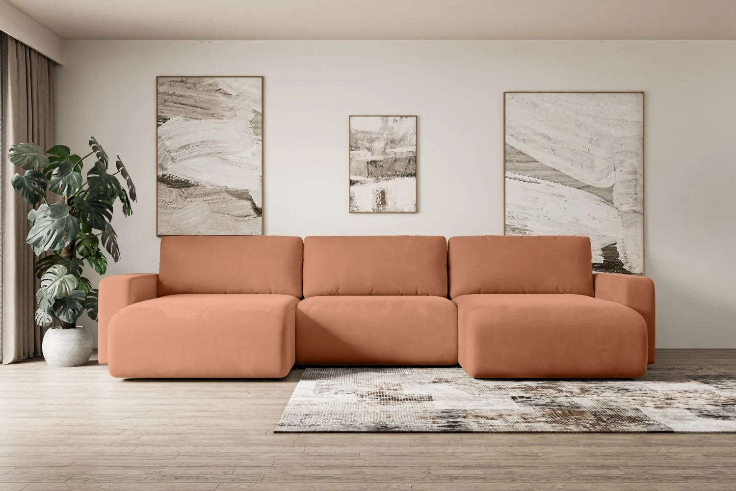 Wohnlandschaft KLEEA-U Apricot - Kronos 41