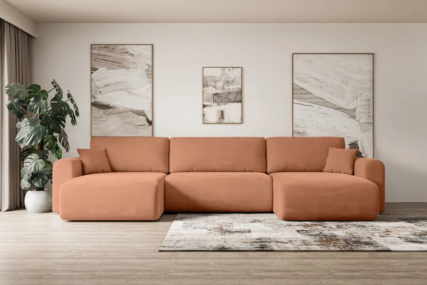 Wohnlandschaft ORRO-U Apricot - Kronos 41
