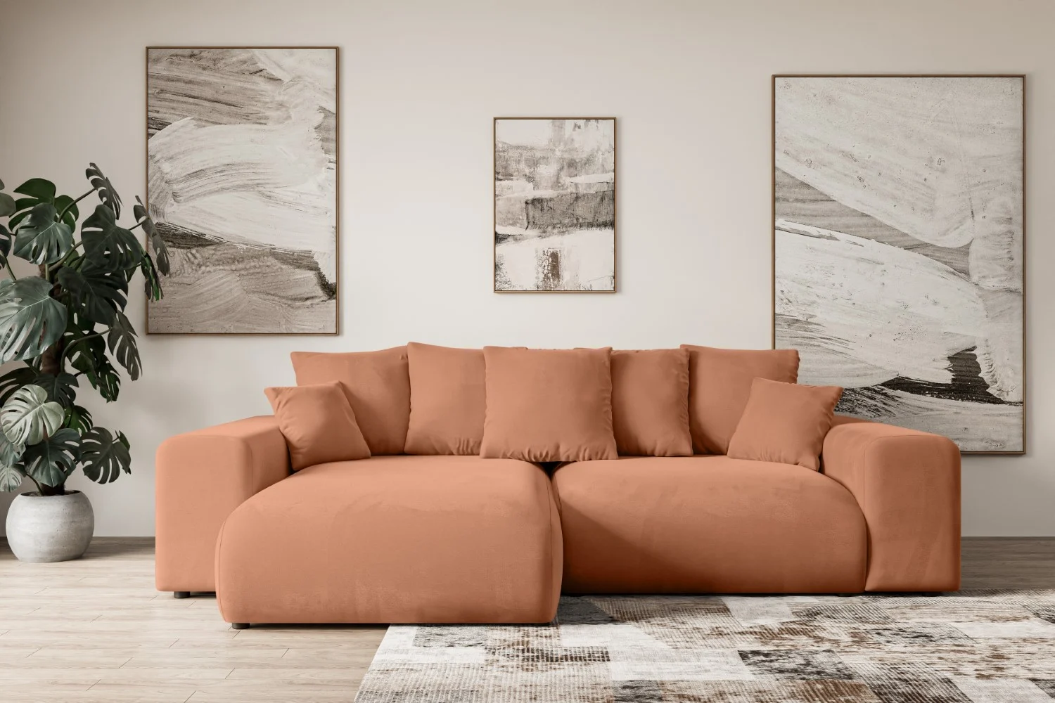 Ecksofa ESKAR-L Apricot - Kronos 41