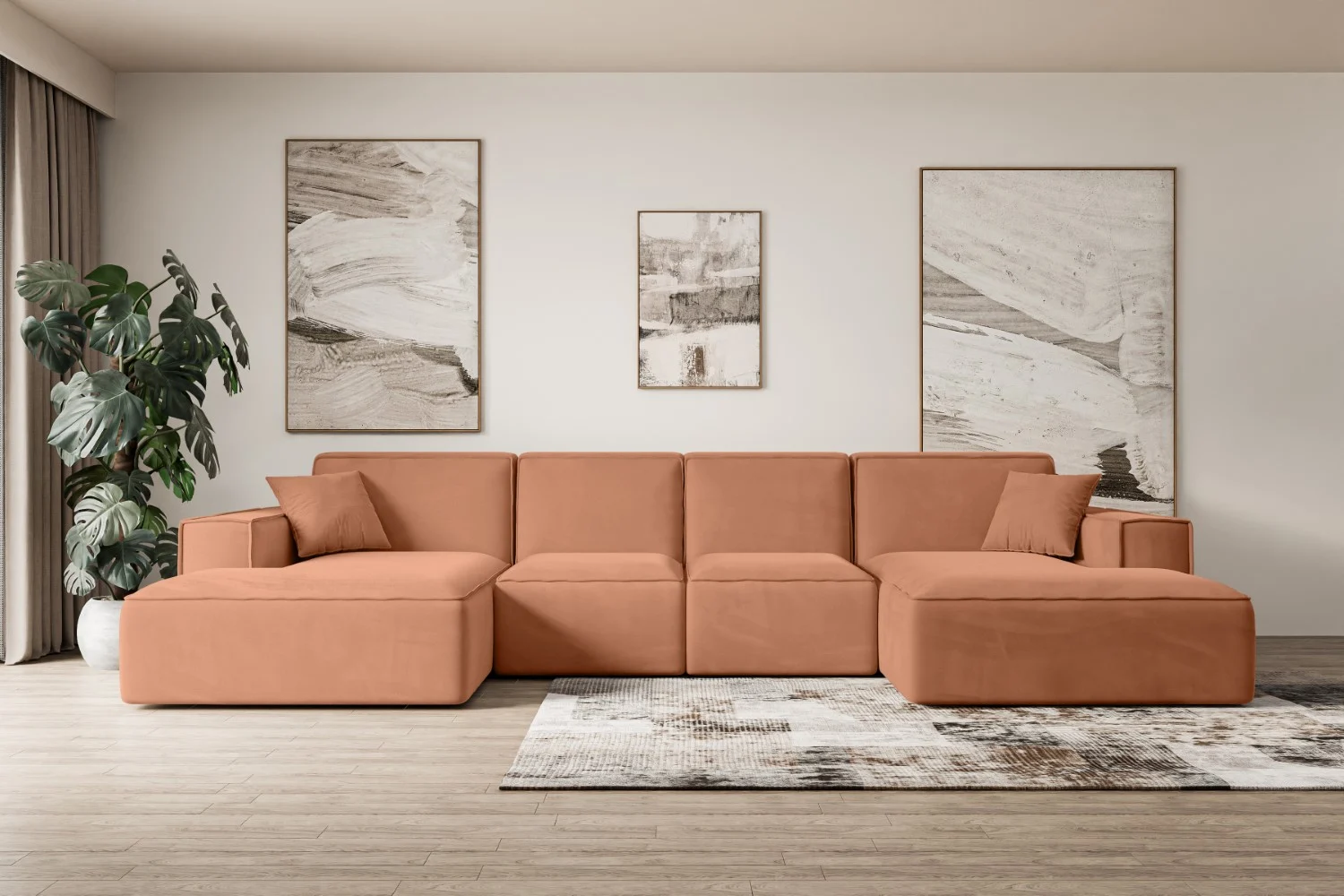 Wohnlandschaft SERRA-U Apricot - Kronos 41