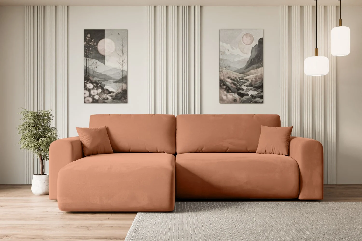 Ecksofa ORRO-L Apricot - Kronos 41